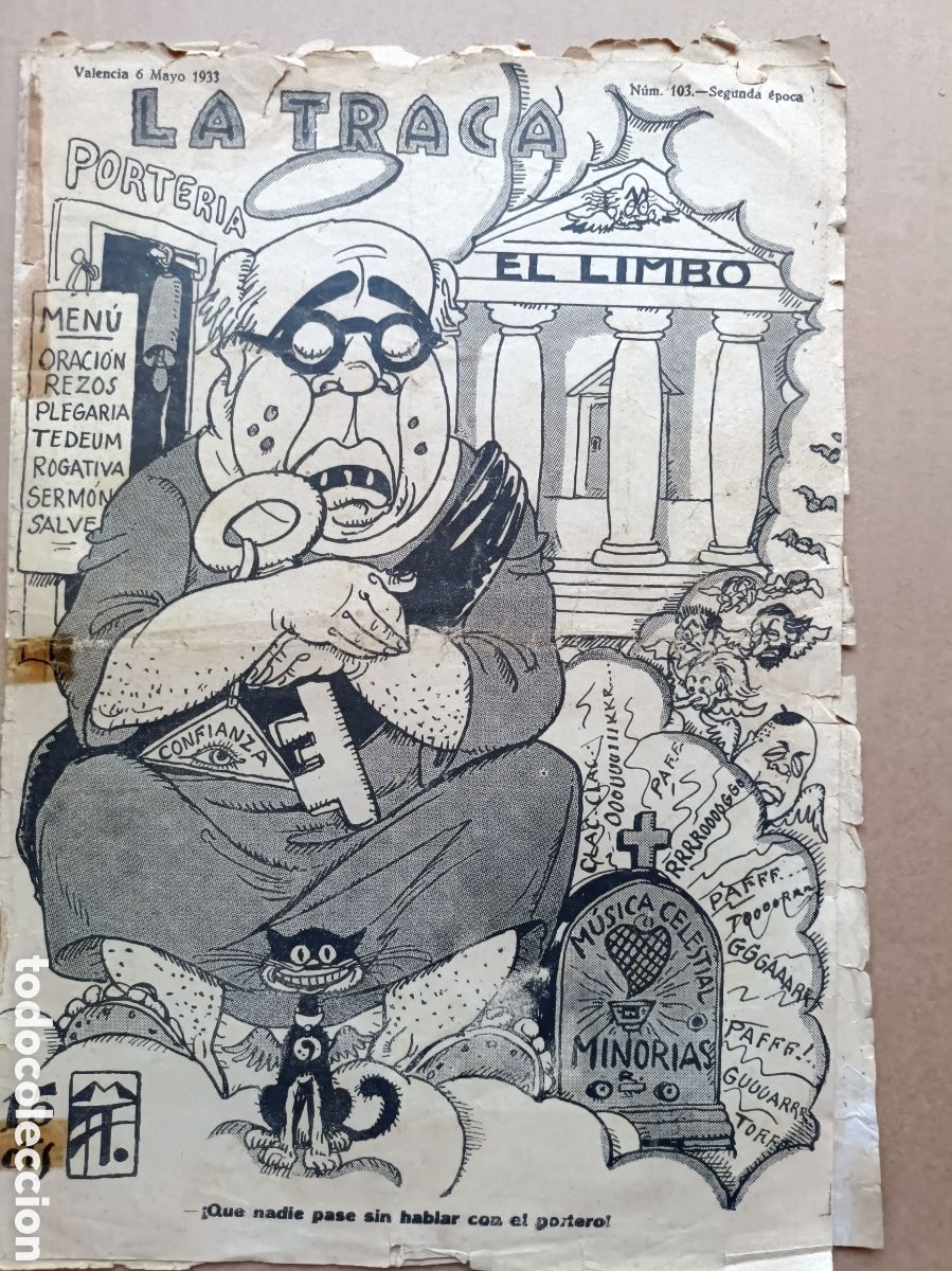 Colecionismo de Revistas e Jornais: Revista La Traca Valencia 6 Mayo 1933 n&ordm; 103 Pre Guerra Civil Segunda Rep&uacute;blica Espa&ntilde;ola