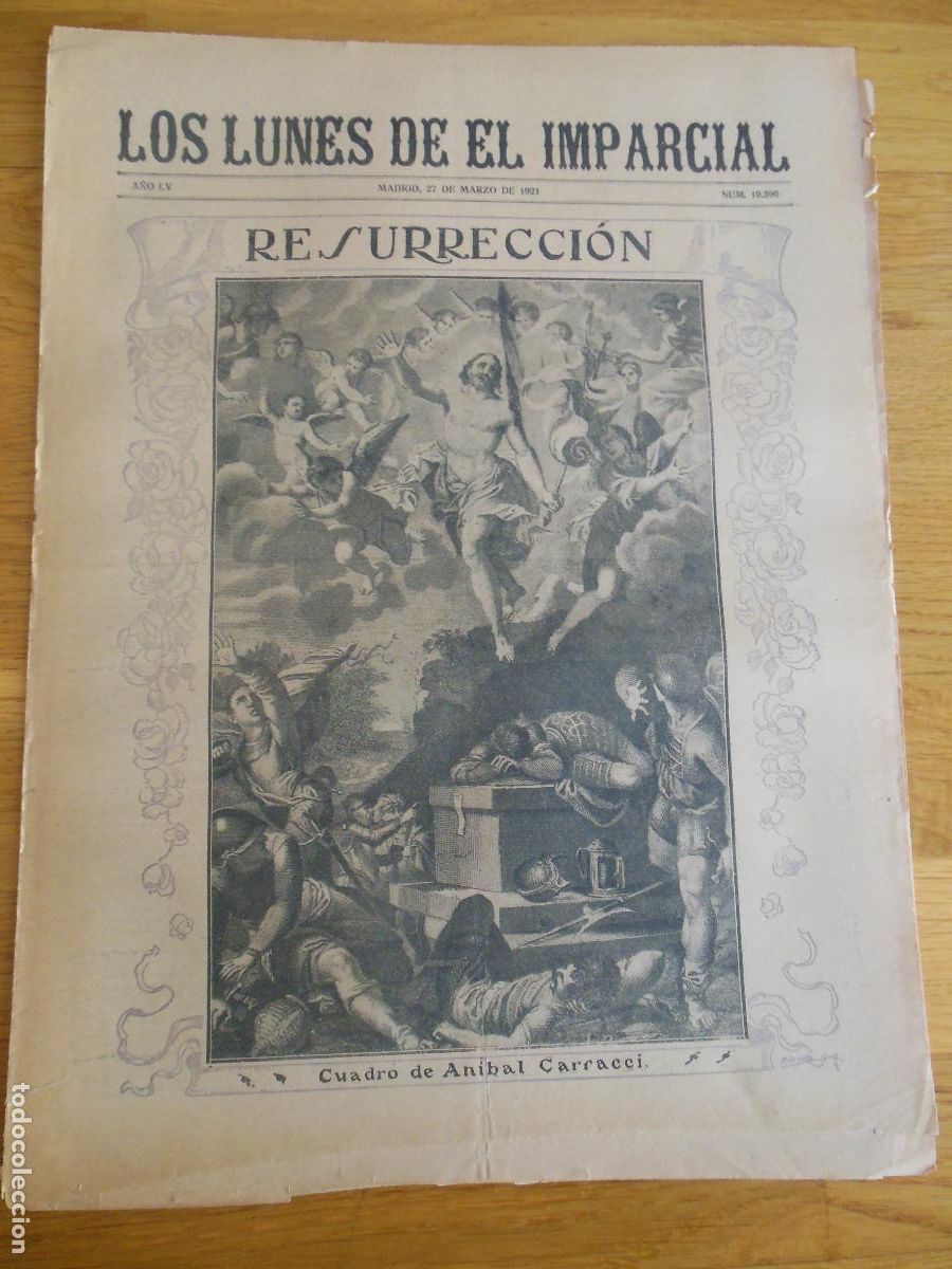 Colecionismo de Revistas e Jornais: 1921 PERI&Oacute;DICO LOS LUNES DE EL IMPARCIAL MADRID - CARRACCI GUTIERREZ SOLANA SILVERIO LANZA R. SERNA