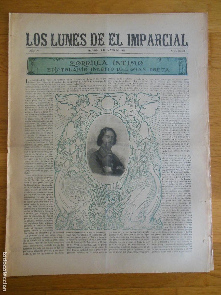 Collection Magazines and Newspapers: 1921 PERI&Oacute;DICO LOS LUNES DE EL IMPARCIAL MADRID - ZORRILLA CARMEN VERLAINE BARTOLOZZI