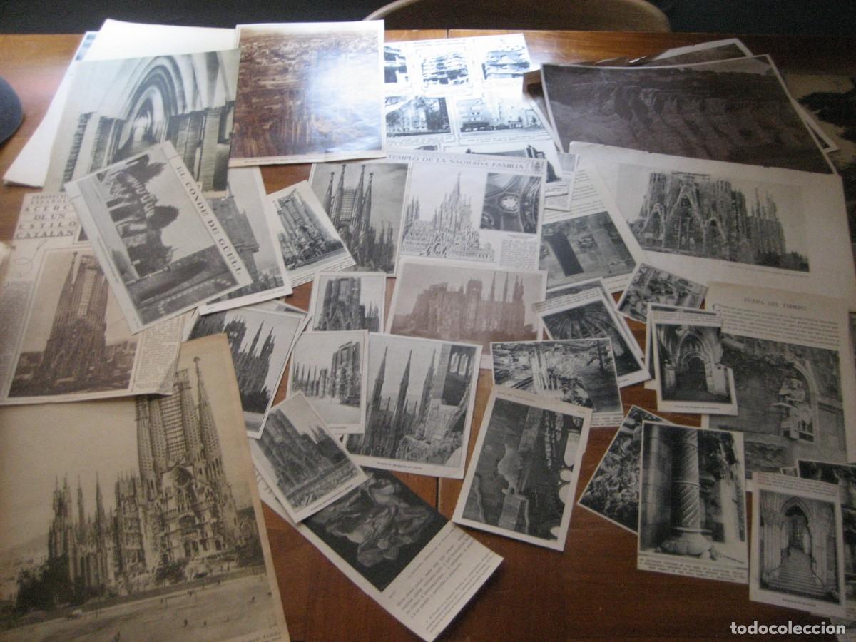 Coleccionismo de revistas y peri&oacute;dicos: Gran lote de recortes antiguos Gaud&iacute; , construcci&oacute;n de la Sagrada Fam&iacute;lia , casa Freixa modernismo