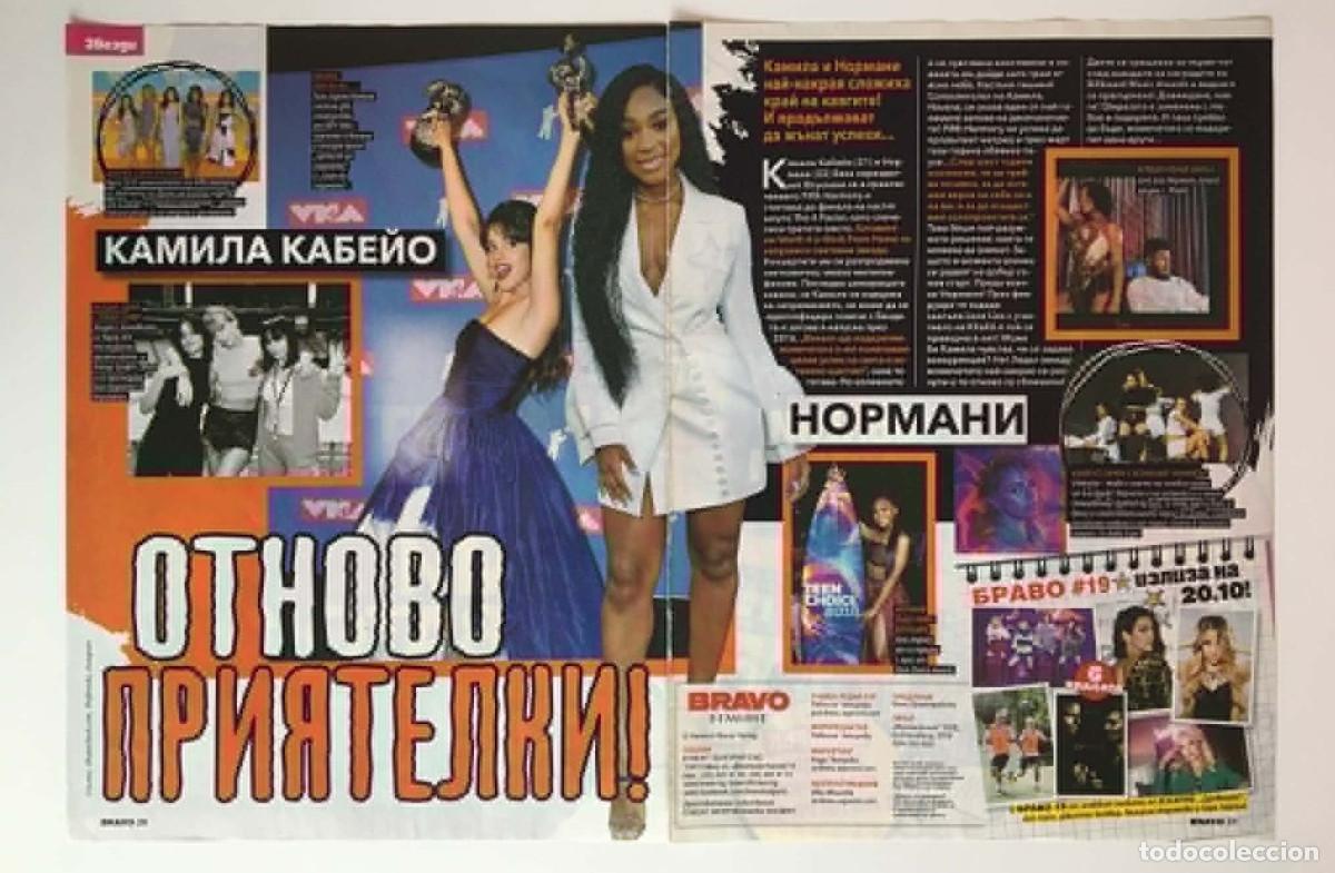 Coleccionismo de revistas y peri&oacute;dicos: Camila Cabello & Normani Fifth Harmony Original 2-Page Article Clipping Spread A3 - Bravo Bulgaria