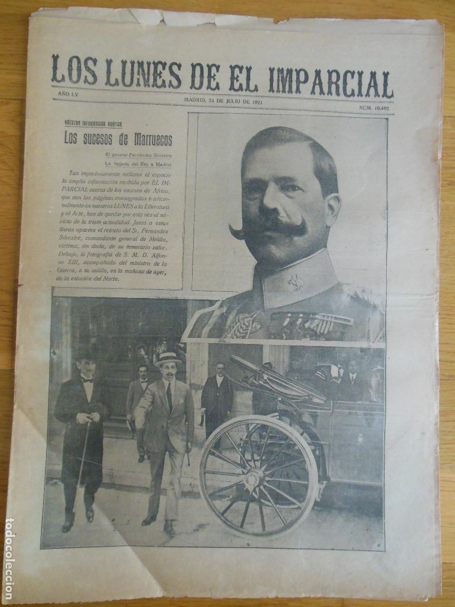 Collezionismo di Riviste e Giornali: 1921 PERI&Oacute;DICO LOS LUNES DE EL IMPARCIAL MADRID - LOS SUCESOS DE MARRUECOS ALFONSO XIII BARTOLOZZI