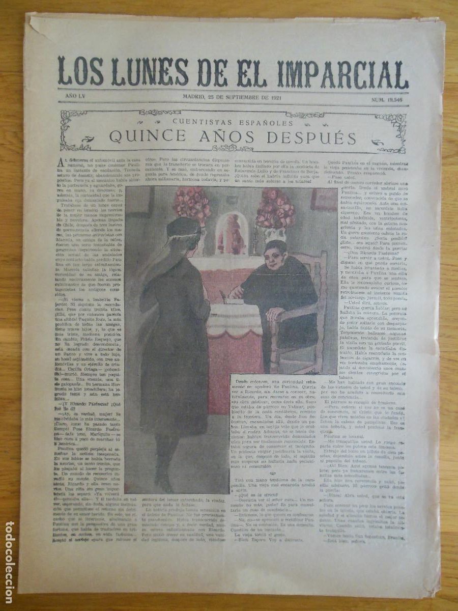 Collezionismo di Riviste e Giornali: 1921 PERI&Oacute;DICO LOS LUNES DE EL IMPARCIAL MADRID - PORTUGAL BARTOLOZZI RAM&Oacute;N G&Oacute;MEZ DE LA SERNA