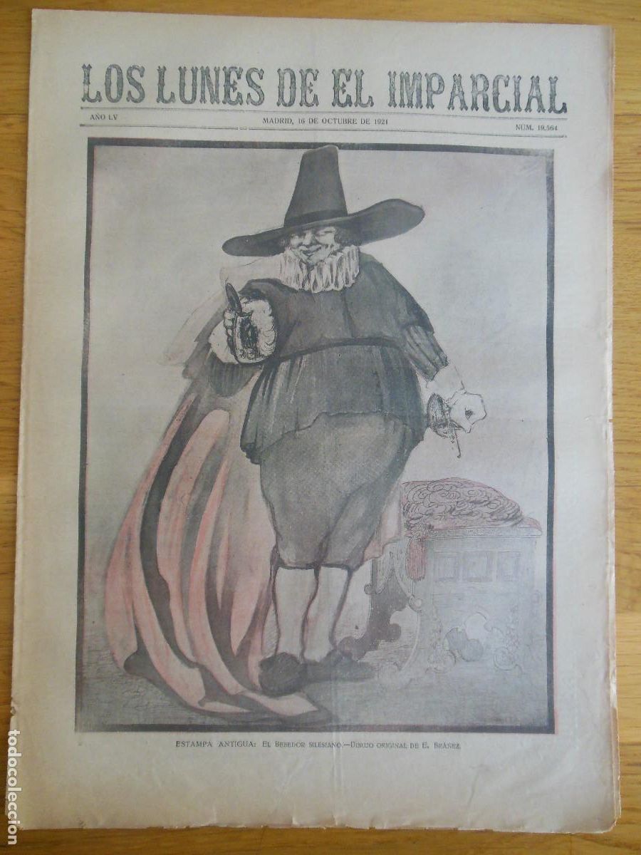 Collection Magazines and Newspapers: 1921 PERI&Oacute;DICO LOS LUNES DE EL IMPARCIAL MADRID - BEBEDOR CERVEZA CLEMENCEAU DANTE BULERIAS
