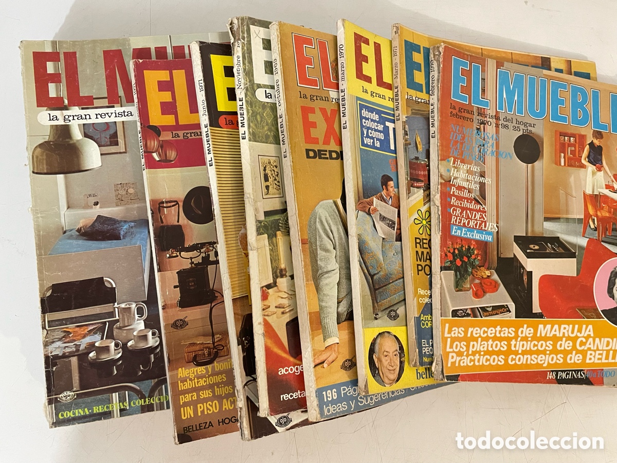 Coleccionismo de revistas y peri&oacute;dicos: Lote 15 revistas El mueble. A&ntilde;os 1969-1970-1071. Decoraci&oacute;n vintage.