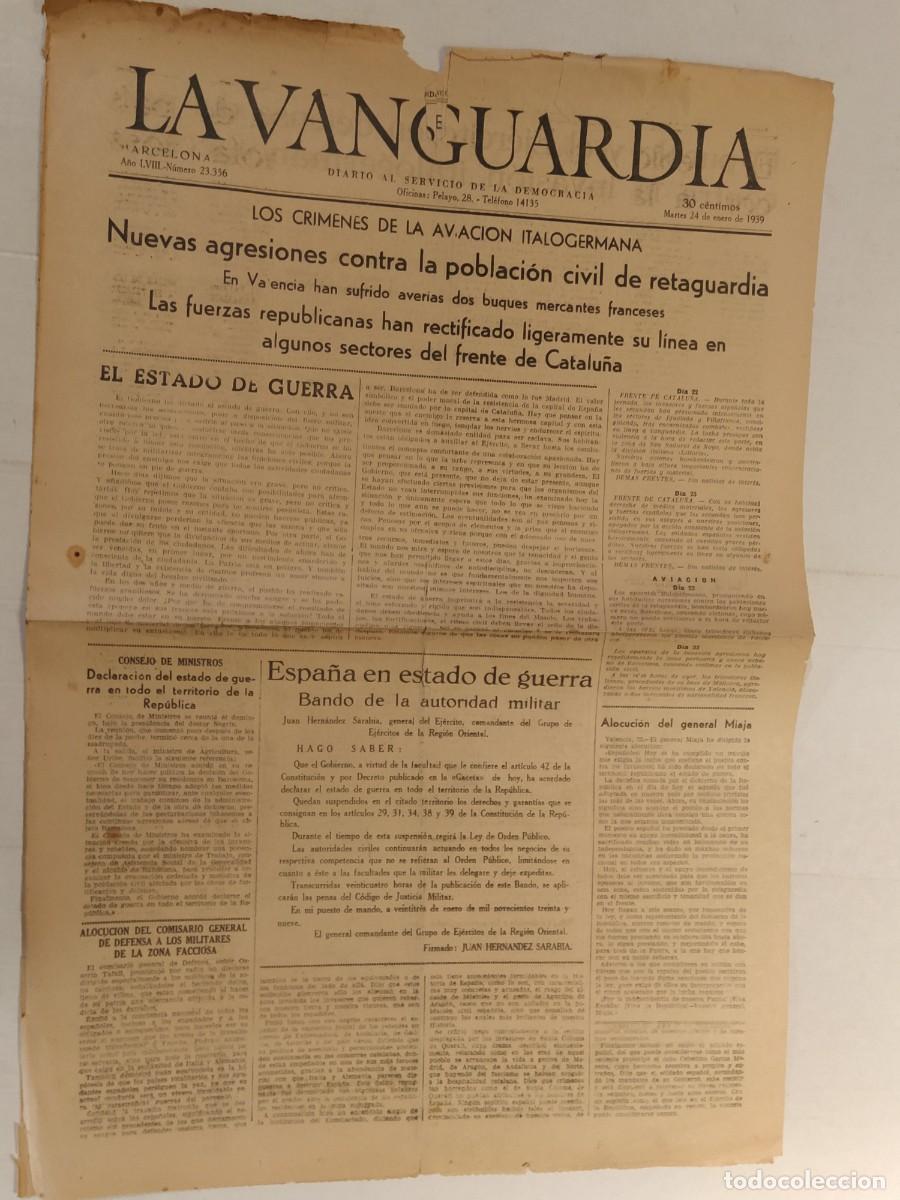 Coleccionismo de revistas y peri&oacute;dicos: LA VANGUARDIA ESPA&Ntilde;OLA - GUERRA CIVIL - A&Ntilde;O 1939 - NUMERO 23.356 - PERIODICO ANTIGUO