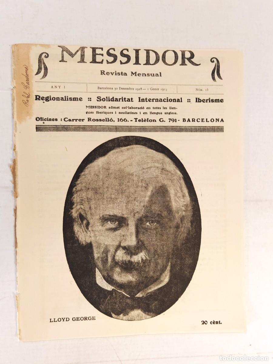 Coleccionismo de revistas y peri&oacute;dicos: MESSIDOR - NUMERO 15 ANY 1918 - ISMAEL SMITH - REGIONALISME SOLIDARITAT INTERNACIONAL IBERISME