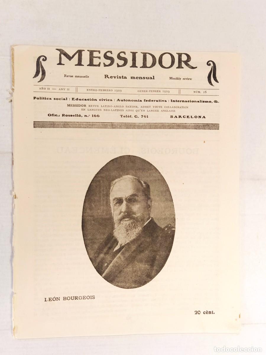 Coleccionismo de revistas y peri&oacute;dicos: MESSIDOR - NUMERO 16 ANY 1919 - MONESTIR DE POBLET - REGIONALISME SOLIDARITAT INTERNACIONAL IBERISME