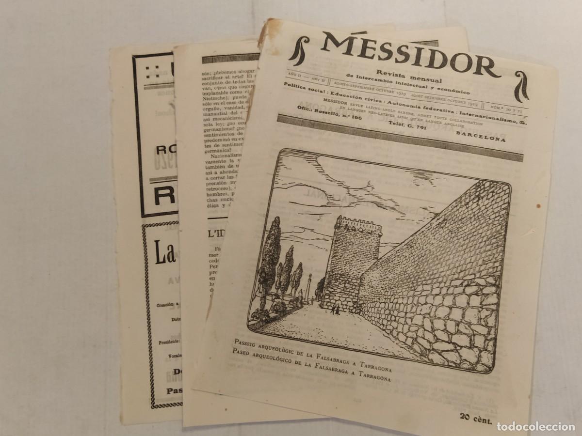 Coleccionismo de revistas y peri&oacute;dicos: MESSIDOR - NUMERO 20 21 ANY 1919 - OBIOLS - REVISTA DE INTERCAMBIO INTELECTUAL Y ECONOMICO