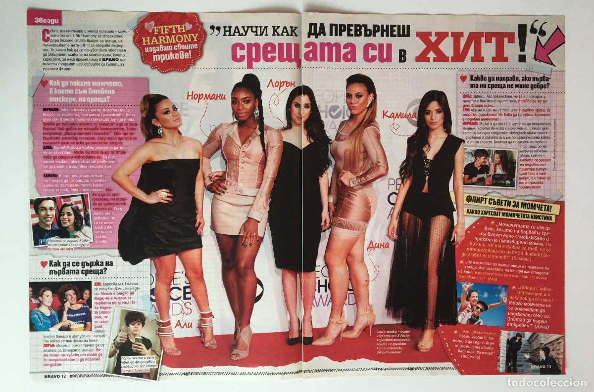 Coleccionismo de revistas y peri&oacute;dicos: Fifth Harmony Vintage Magazine Double-Page Article Clipping A3 &ndash; Bravo Magazine Bulgaria Music Rare