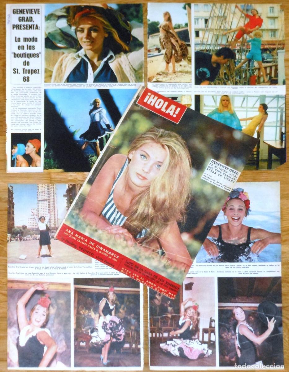 Coleccionismo de revistas y peri&oacute;dicos: GENEVIEVE GRAD lote de prensa spain clippings 1960s photos french france actress cine actriz francia