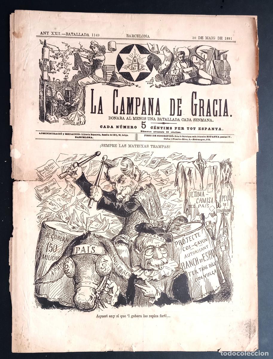Collezionismo di Riviste e Giornali: LA CAMPANA DE GRACIA - ANY XXII, BATALLADA 1149 - 30 DE MAIG DE 1891