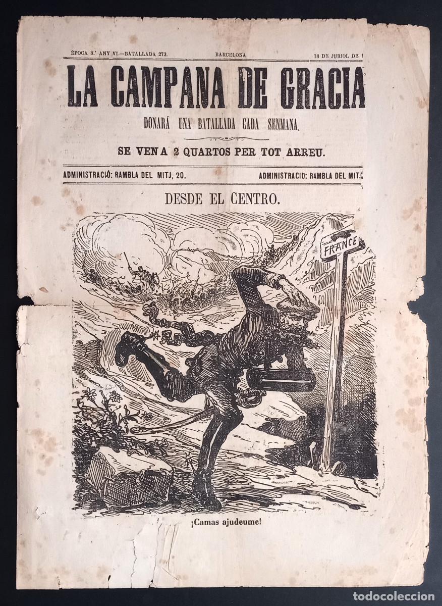 Collezionismo di Riviste e Giornali: LA CAMPANA DE GRACIA - &Eacute;POCA 3 ANY VI, BATALLADA 273 - 18 DE JURIOL DE 1875