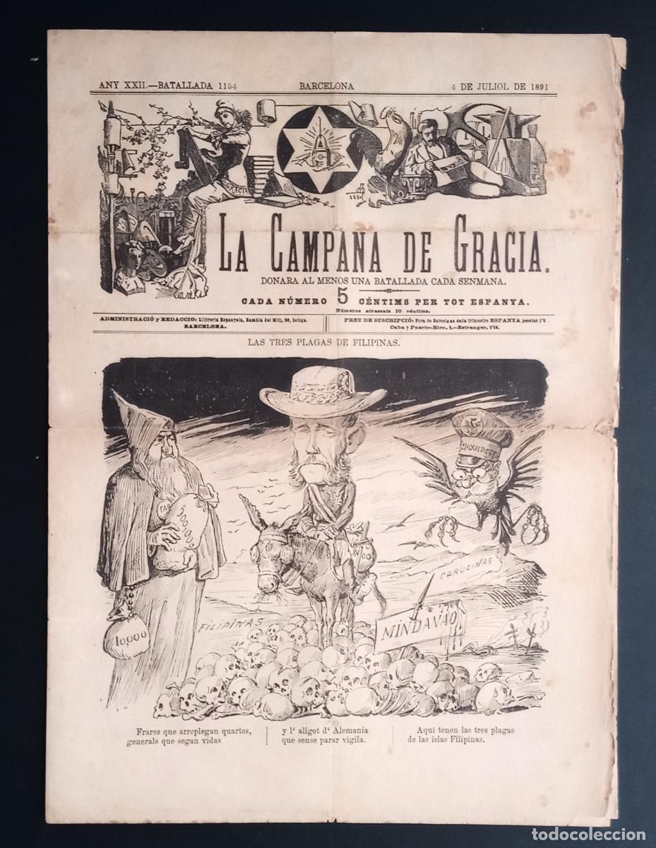 Coleccionismo de revistas y peri&oacute;dicos: LA CAMPANA DE GRACIA - ANY XXII, BATALLADA 1154 - 4 DE JULIOL DE 1891