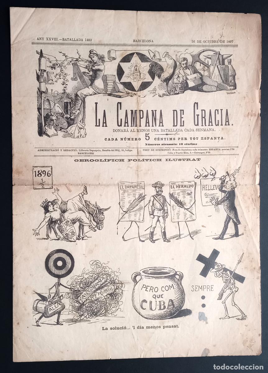 Coleccionismo de revistas y peri&oacute;dicos: LA CAMPANA DE GRACIA - ANY XXVIII, BATALLADA 1483 - 16 DE OCTUBRE DE 1897