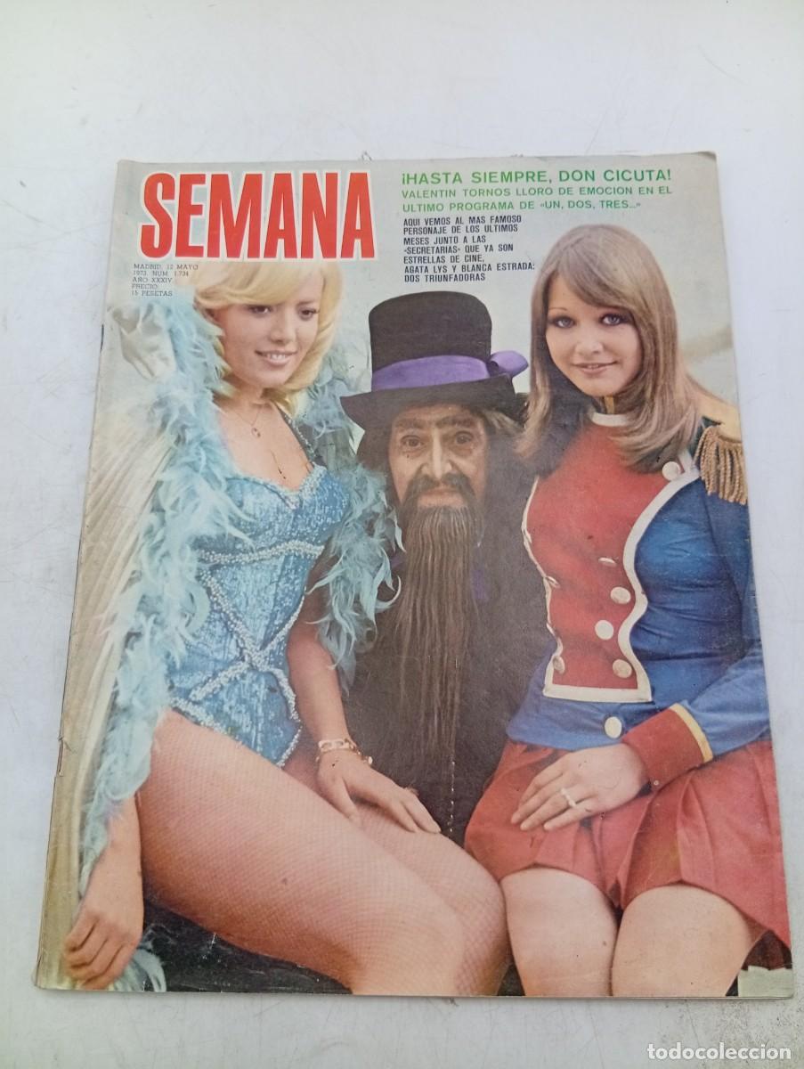 Coleccionismo de revistas y peri&oacute;dicos: REVISTA SEMANA. N&ordm; 1734. A&Ntilde;O 1973. &iexcl; HASTA SIEMPRE, DON CICUTA!. NINO BRAVO, TRIUNFO Y TRAGED.. LEER