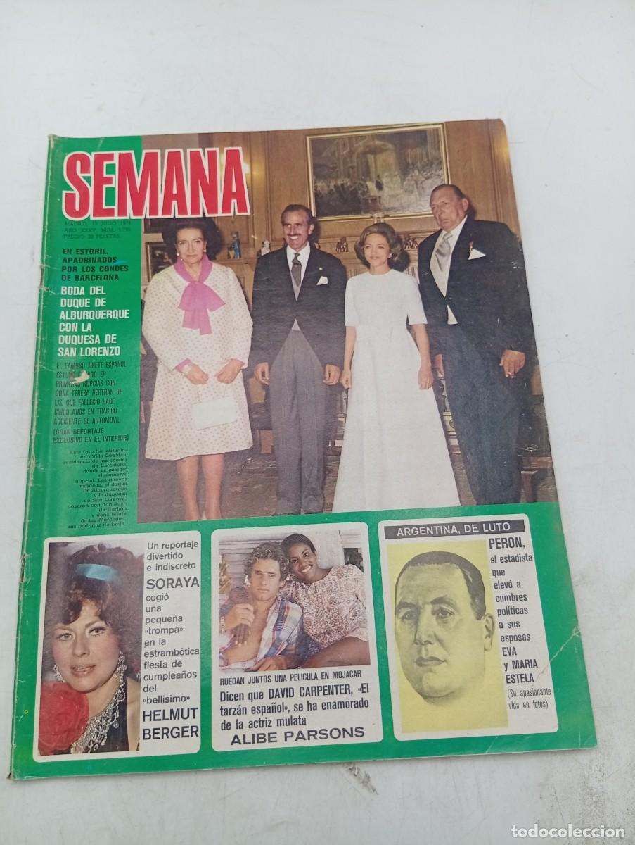 Coleccionismo de revistas y peri&oacute;dicos: REVISTA SEMANA. N&ordm; 1795. A&Ntilde;O 1974. BODA DEL DUQUE DE ALBURQUERQUE CON LA DUQUESA DE SAN .... LEER