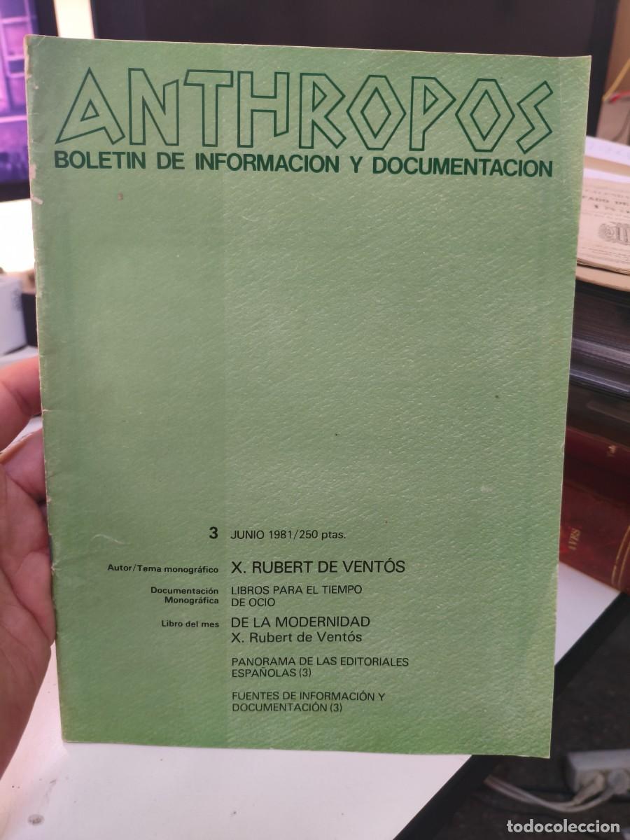 Sammeln von Zeitschriften und Zeitungen: Anthropos. Bolet&iacute;n de informaci&oacute;n y documentaci&oacute;n. N&uacute;mero 3. Xavier Rubert de Vent&oacute;s.