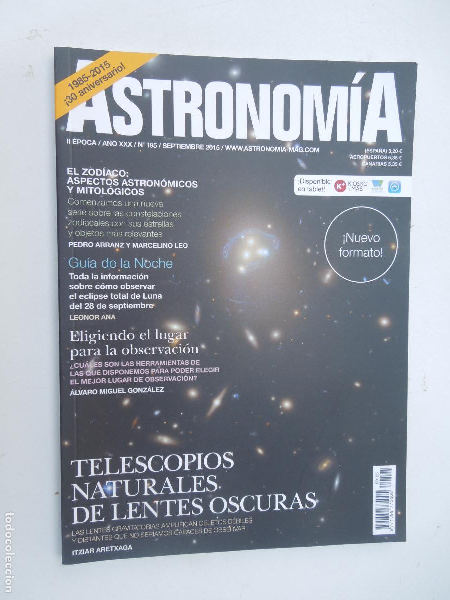 Coleccionismo de revistas y peri&oacute;dicos: ASTRONOMIA REVISTA N&ordm; 195- SEPTIEMBRE 2015 -TELESCOPIOS NATURALES DE LENTES OSCURAS