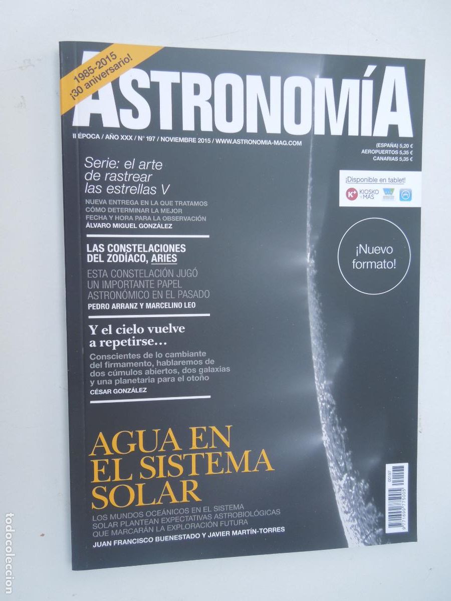 Coleccionismo de revistas y peri&oacute;dicos: ASTRONOMIA REVISTA N&ordm; 197- NOVIEMBRE - 2015 -AGUA EN EL SISTEMA SOLAR