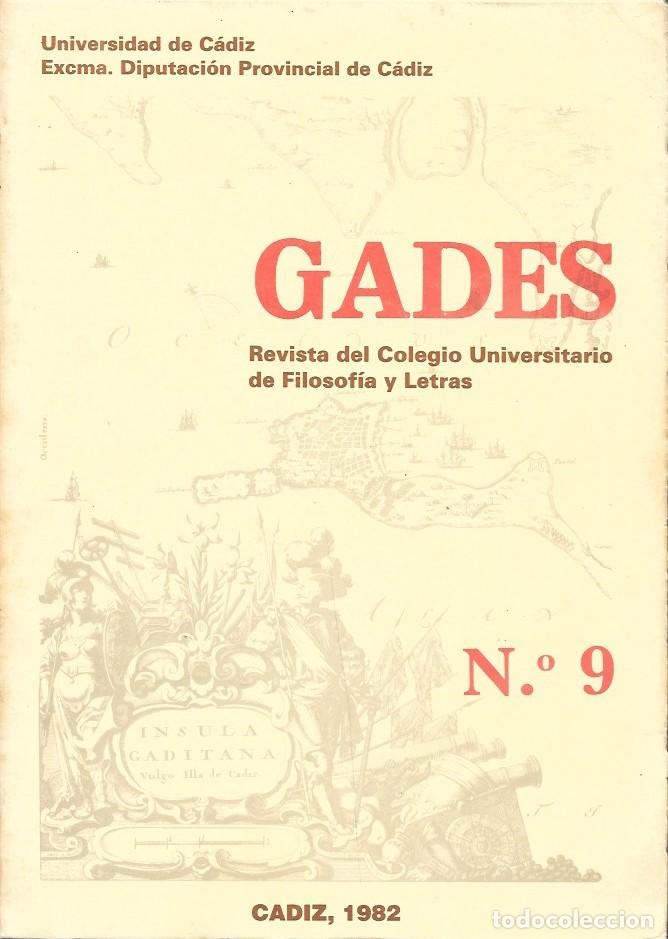 Coleccionismo de revistas y peri&oacute;dicos: REVISTA GADES N&ordm; 9 - DIPUTACION DE CADIZ 1982 - A-CA-4502