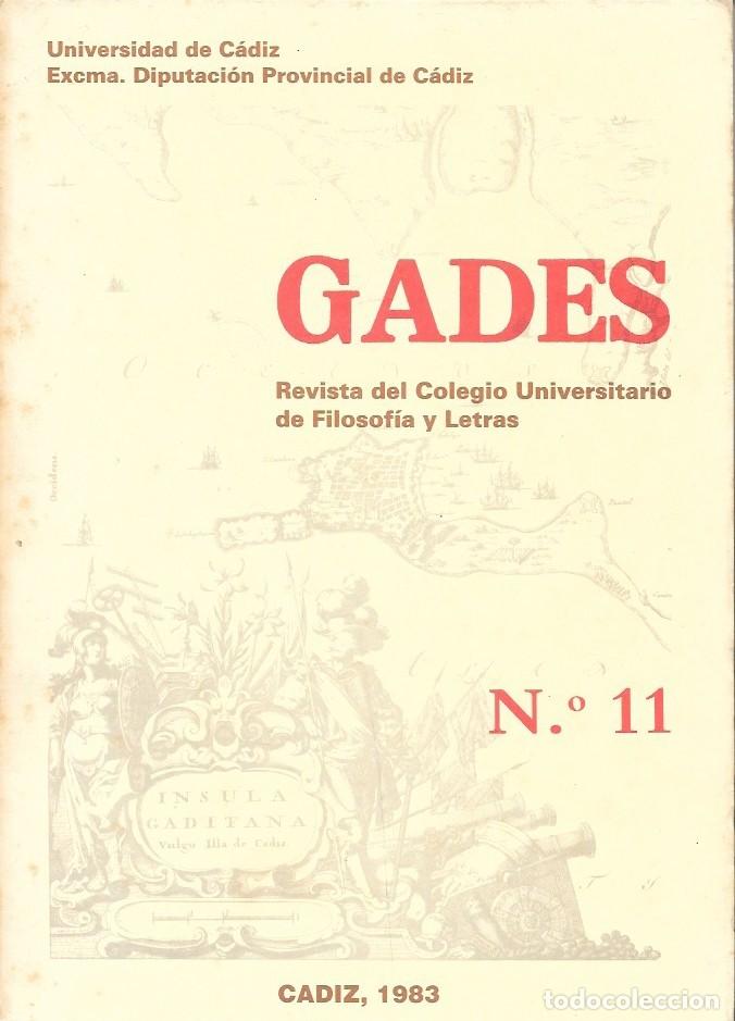 Coleccionismo de revistas y peri&oacute;dicos: REVISTA GADES N&ordm; 11 - DIPUTACION DE CADIZ 1982 - A-CA-4503