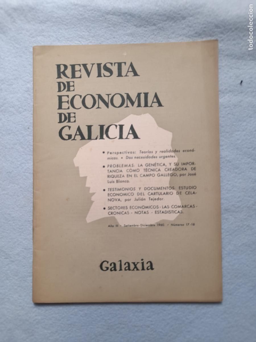 Sammeln von Zeitschriften und Zeitungen: Revista Econom&iacute;a de Galicia. Septiembre - Diciembre de 1960. N&uacute;mero 17 - 18.