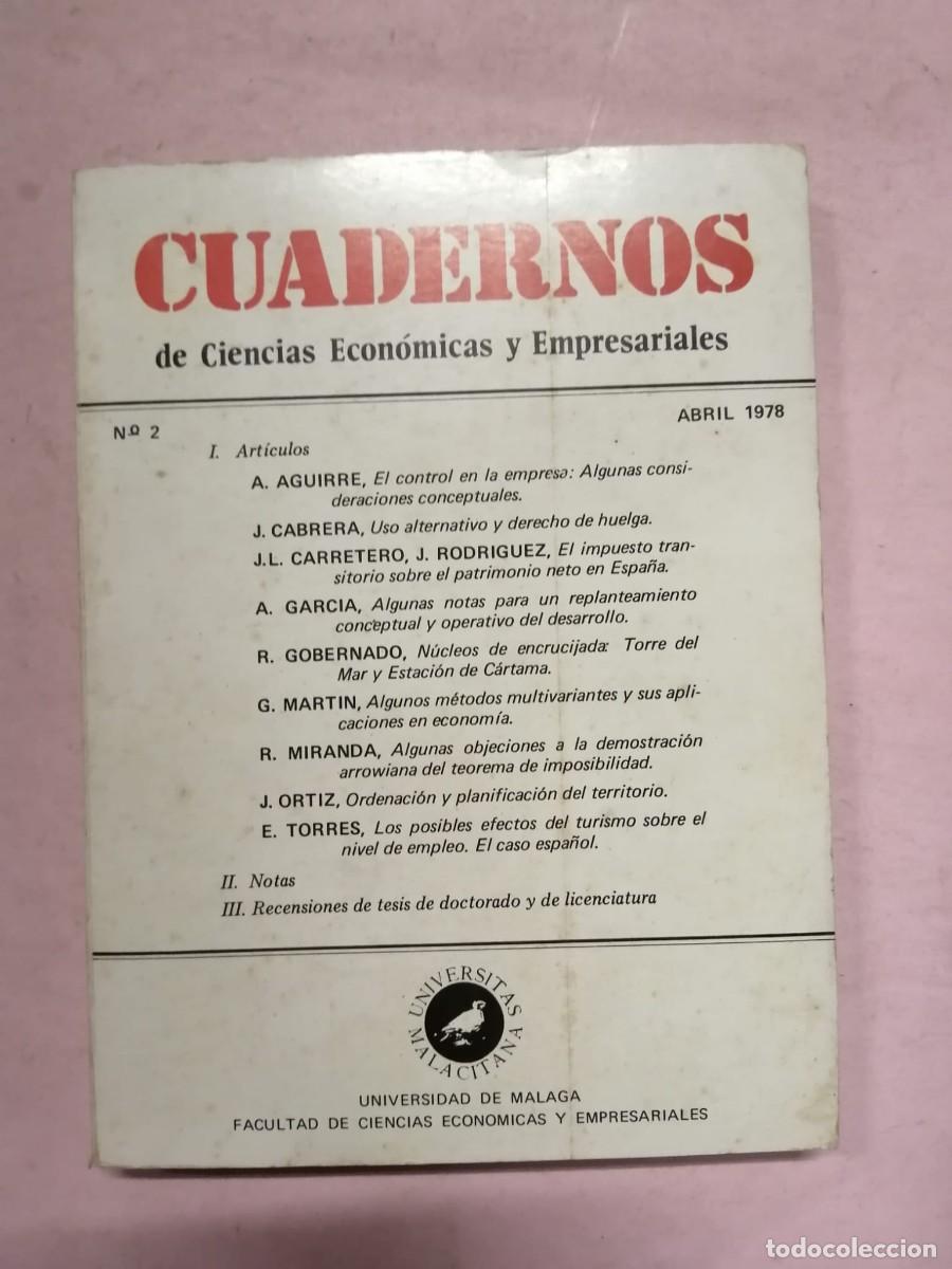 Collezionismo di Riviste e Giornali: CUADERNOS DE CIENCIAS ECONOMICAS Y EMPRESARIALES (NUMERO 2) ABRIL 1978