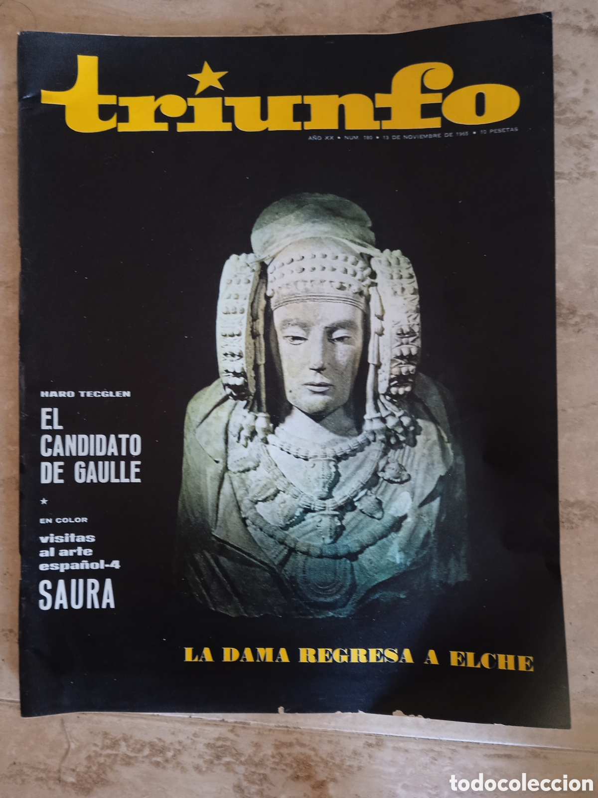 Coleccionismo de revistas y peri&oacute;dicos: Revista Triunfo n&deg;180 a&ntilde;o XX La Dama de Elche De Gaulle K.K.K.