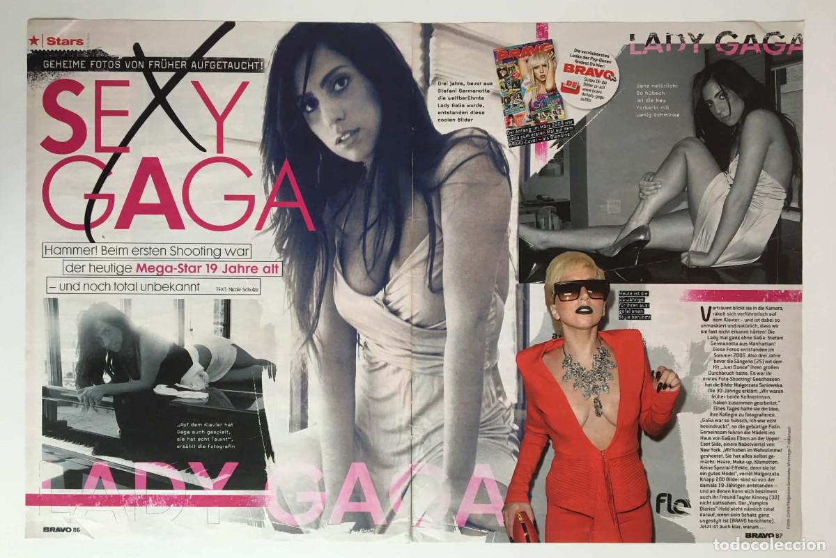 Coleccionismo de revistas y peri&oacute;dicos: Lady Gaga Rare Pre-Fame 19yo Photos Vintage Magazine Article Clipping A3 - Bravo Germany Music