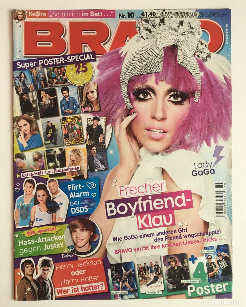 Coleccionismo de revistas y peri&oacute;dicos: Lady Gaga Original Cover Page + Complete 3-Page Article Clipping - Bravo Magazine Germany 2010 Music