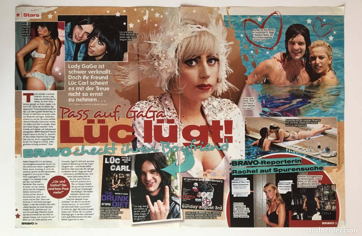 Coleccionismo de revistas y peri&oacute;dicos: Lady Gaga & L&uuml;c Carl Original Double-Page Spread A3 - Bravo Magazine Germany 2010 Clipping Music