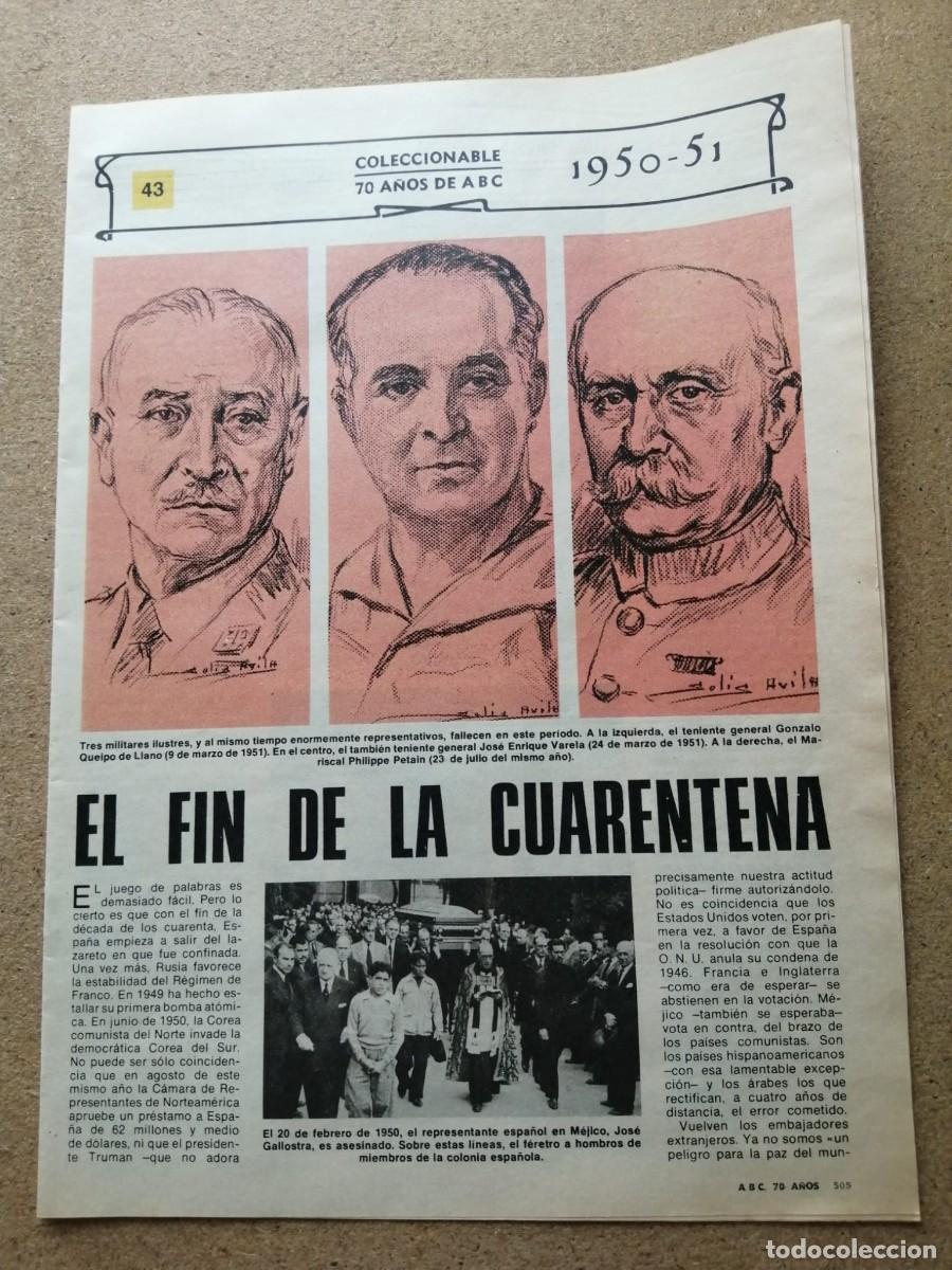 Coleccionismo de revistas y peri&oacute;dicos: COLECCIONABLE 70 A&Ntilde;OS DE ABC (NUMERO 43) EL FIN DE LA CUARENTENA