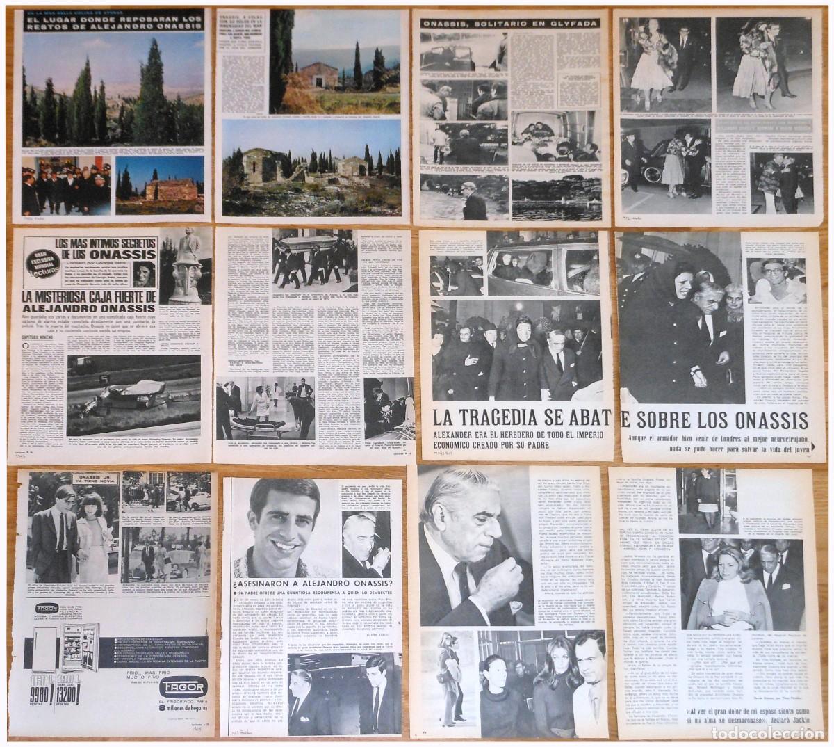 Coleccionismo de revistas y peri&oacute;dicos: ALEXANDER ONASSIS lote de prensa magazine clippings 1970s photos aristoteles jackie kennedy