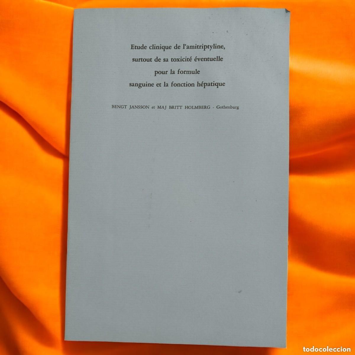 Sammeln von Zeitschriften und Zeitungen: Rara Separata M&eacute;dica Amitriptilina 1962 Bengt Jansson Psiquiatr&iacute;a Farmacolog&iacute;a Suecia