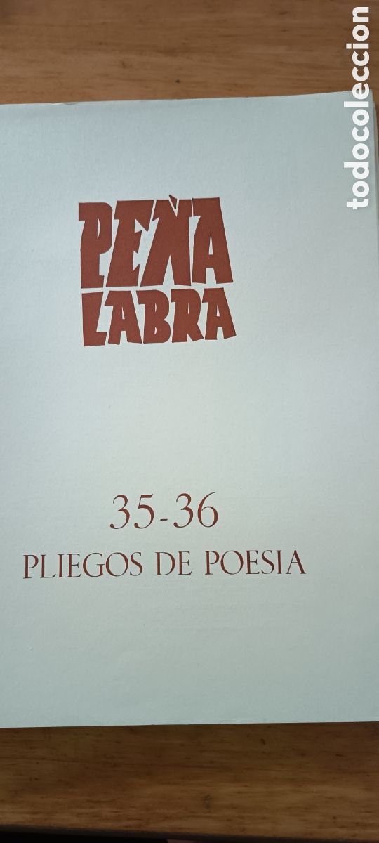 Collezionismo di Riviste e Giornali: Pe&ntilde;a Labra. Pliegos de Poesia. Vol 35-36