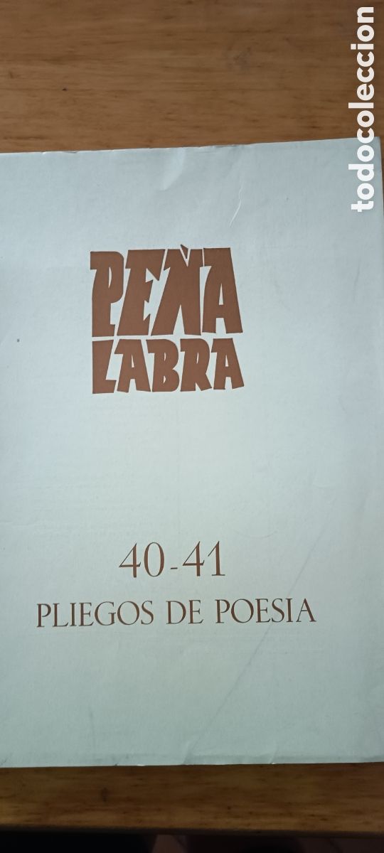 Collezionismo di Riviste e Giornali: Pe&ntilde;a Labra. Pliegos de Poesia. Vol 40-41