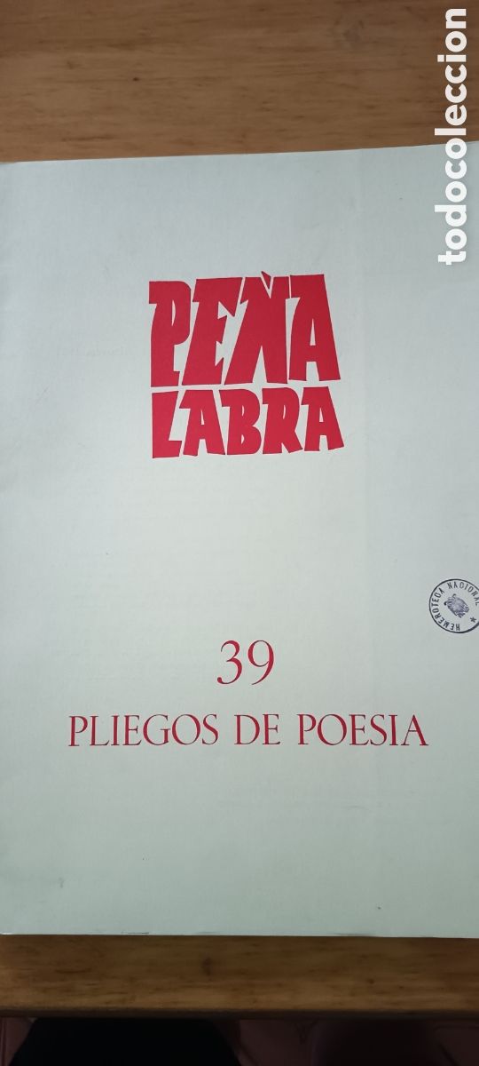 Collezionismo di Riviste e Giornali: Pe&ntilde;a Labra. Pliegos de Poesia. Vol 39