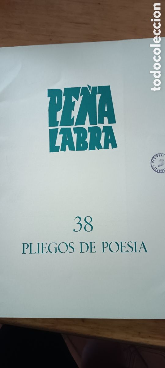 Collezionismo di Riviste e Giornali: Pe&ntilde;a Labra. Pliegos de Poesia. Vol 38