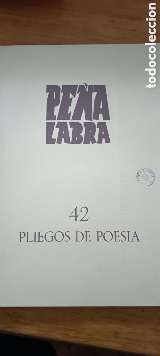 Collezionismo di Riviste e Giornali: Pe&ntilde;a Labra. Pliegos de Poesia. Vol 42