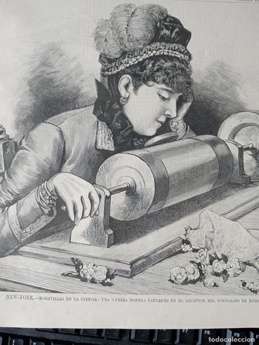 Coleccionismo de revistas y peri&oacute;dicos: REVISTA A&Ntilde;O 1878 GRABACION EN UN CILINDRO PARAR FONOGRAFO DE EDISON EL QUIJOTE JOSE MORENO CARBONERO