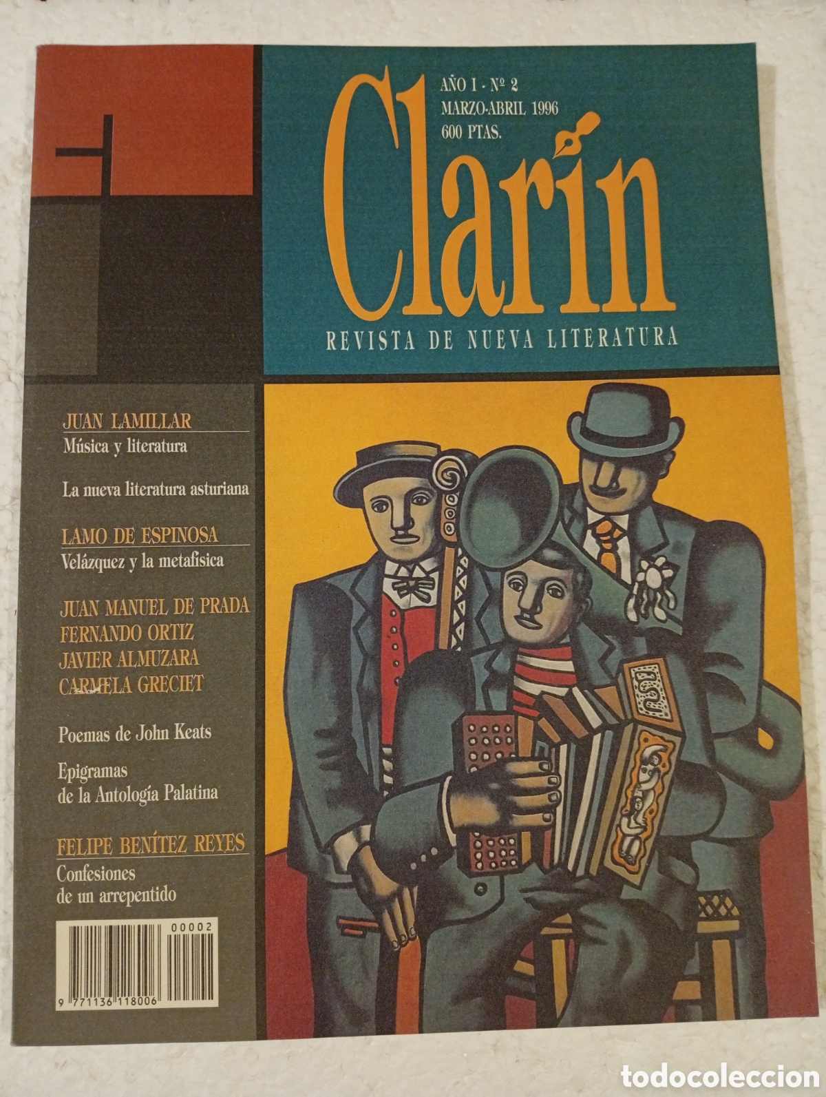 Collezionismo di Riviste e Giornali: CLAR&Iacute;N. REVISTA DE NUEVA LITERATURA. No 2. 1996