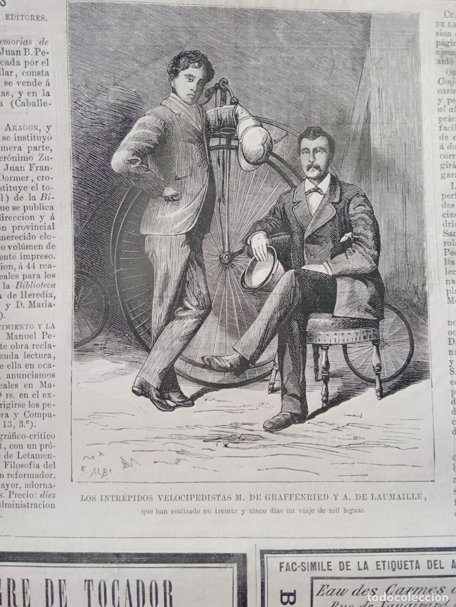 Coleccionismo de revistas y peri&oacute;dicos: REVISTA A&Ntilde;O 1878 CICLISMO ANTIGUO VELOCIPEDO GRAFFENRIED LAUMAILLE MANUEL SALAMANCA NEGRETE TORTOSA