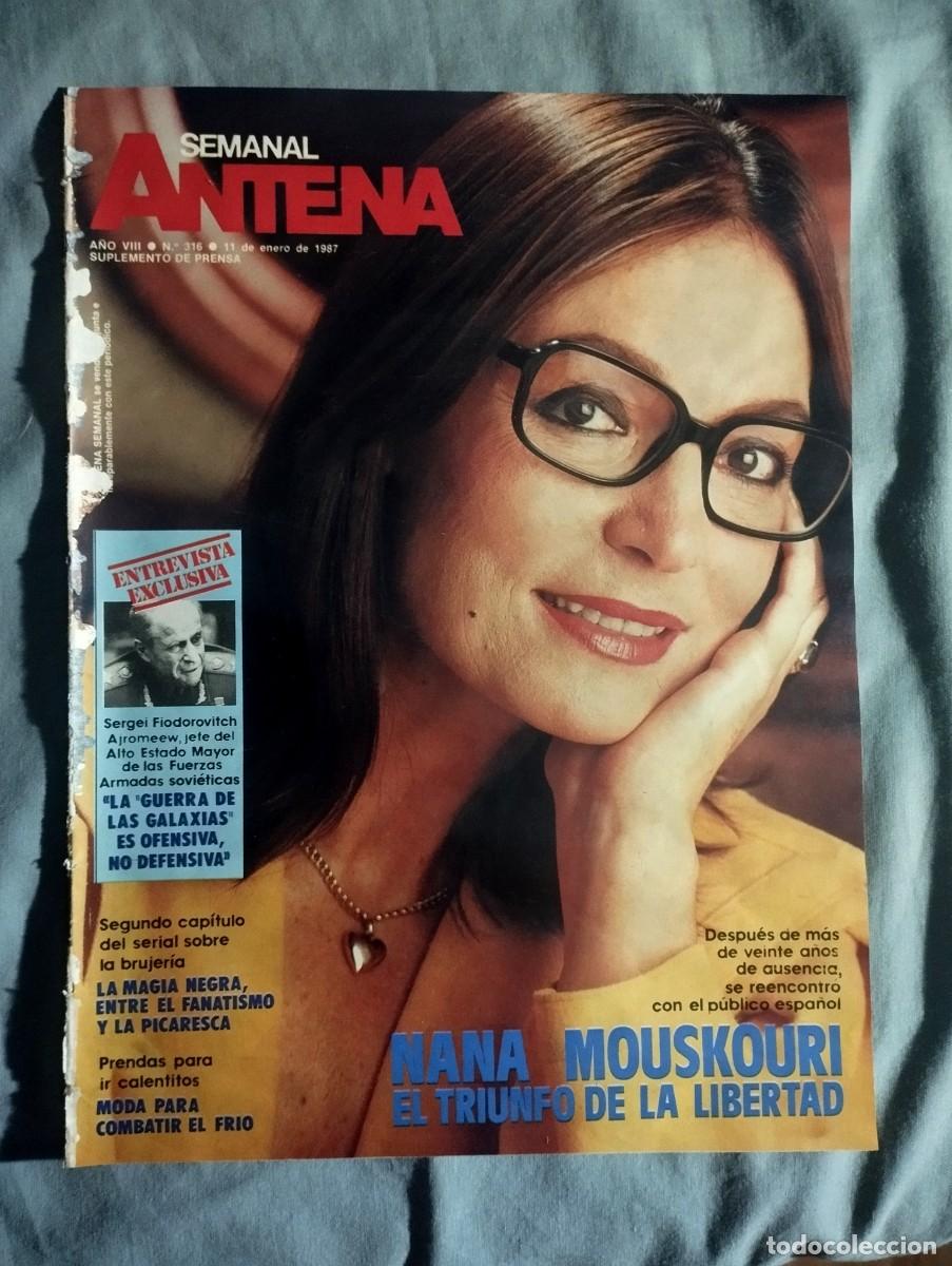 Coleccionismo de revistas y peri&oacute;dicos: ANTENA / NANA MOUSKOURI / MAGIA NEGRA
