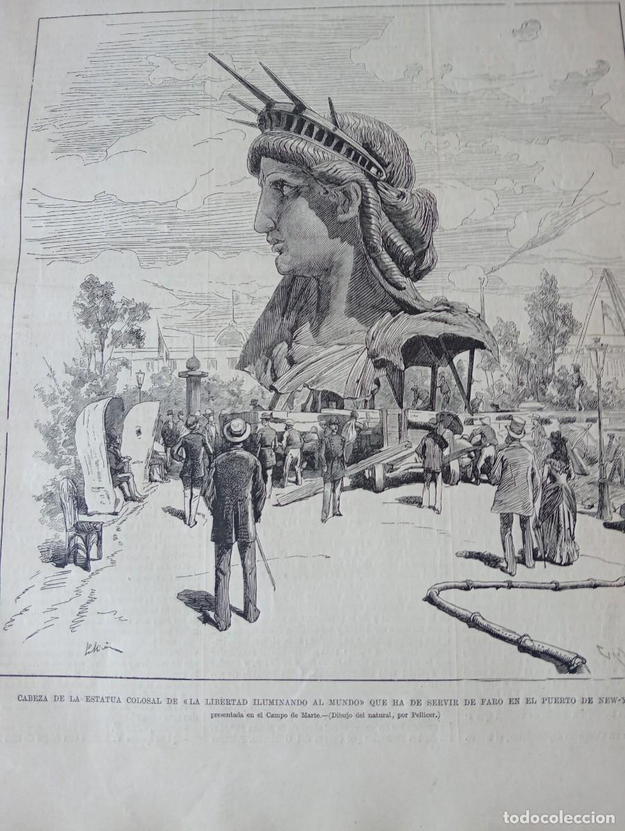 Coleccionismo de revistas y peri&oacute;dicos: REVISTA ENTERA A&Ntilde;O 1878 LA ESTATUA DE LA LIBERTAD ILUMINANDO AL MUNDO AUN EN PARIS FARO NUEVA-YORK