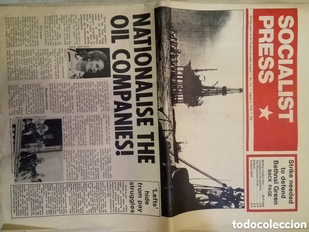 Sammeln von Zeitschriften und Zeitungen: Socialist Press, N&ordm;. 111. August 9, 1978.