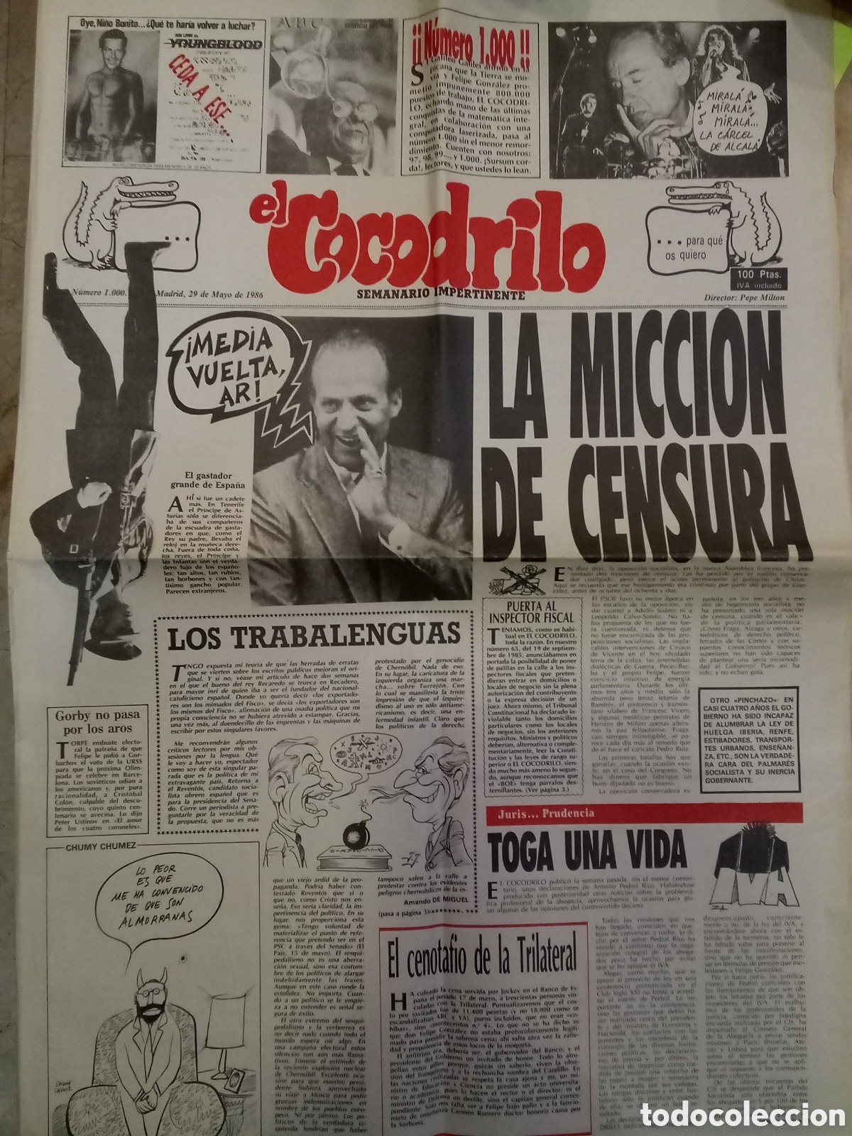 Sammeln von Zeitschriften und Zeitungen: El Cocodrilo, N&ordm;. 1000. Madrid, 29 de Mayo 1986.