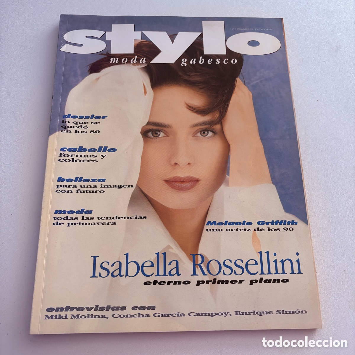 Coleccionismo de revistas y peri&oacute;dicos: Revista Stylo Moda Gabesco n&ordm; 1 de 1991 Isabella Rossellini