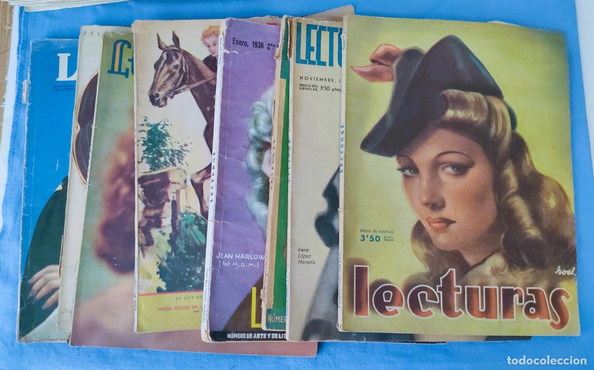Coleccionismo de revistas y peri&oacute;dicos: LOTE 7 DE REVISTAS ANTIGUAS LECTURAS A&Ntilde;OS 30 Y 40