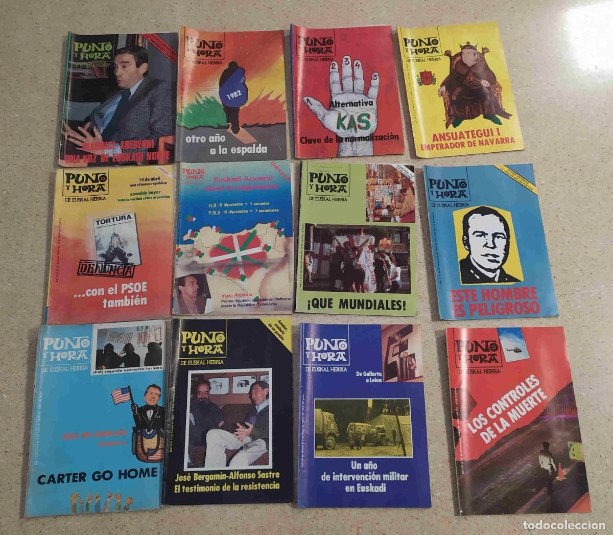 Coleccionismo de revistas y peri&oacute;dicos: Lote de 12 revistas Punto y Hora de Euskal Herria, a&ntilde;os 80